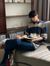 Other Knit Border Short Sleeve T Shirt (3color)