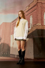ケーブルニットベスト / 25P CABLE KNIT VEST_CREAM