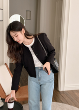 [SHOPPERMADE] Mood No Collar Round Jacket (2color)
