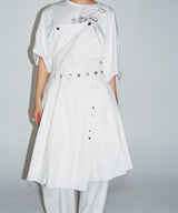 [pepe]cotton pleated wrap skirt (white)