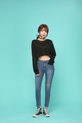 シースルークロップTシャツ / TOP(4863) see-through crop Tee