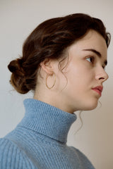 [14K] Slim Hoop Earrings (L)