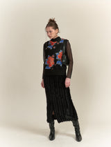FUR KNIT BENDING H LINE SKIRT (6659932192886)