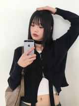 [Muffler set] Eden button V-neck cardigan