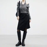 Crohn's woolen midi skirt