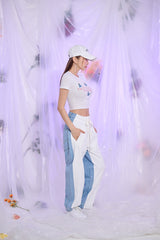 フライレタリングクロップTシャツ/TOP(9278) Fly Lettering Crop Tee