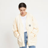 [UNISEX]Line flower dot embroidery knit cardigan