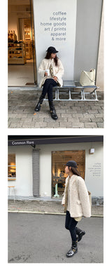Ankara tteokbokki fleece coat
