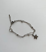 2チェーンレイヤードスターブレスレット / Two chain layered star bracelets