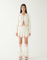 ブークルニットプリーツスカート/BOUCLE KNIT PLEATS SKIRT IVORY