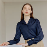SILKY COLLAR SHIRT_NAVY (6600107196534)