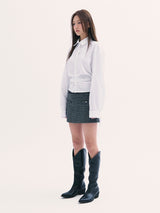 Leona shirring shirts WHITE