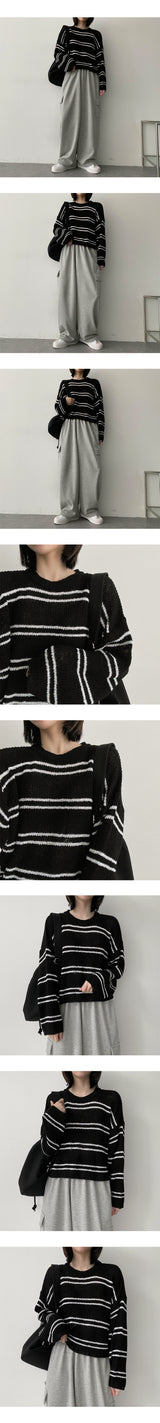 チークブックルストライプニット / Cheek Bookle Stripe Knit