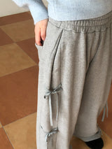 [Sheep fleece] Sento balloon side ribbon juli pants