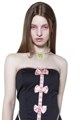 Venetian heart glass pearl necklace