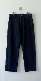 Coupure wide denim pants