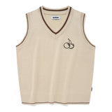 ミドルチェリーⅤネックニットベスト／MIDDLE CHERRY V-NECK KNIT VEST [BEIGE]