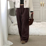 Kanji Pocket Corduroy Banding Long Wide Pants