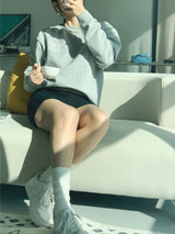 original logo sweat shirt. melange gray