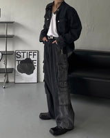 OWN Pantheon Solid Cargo Pocket Denim Pants (2 colors)