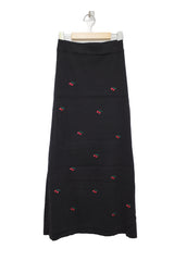 チェリー刺繍入りロングスカート / Cherry Embroidered Long Sk (2 colors)