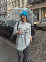 (UNISEX) オーバーハーフネックレタリング半袖
