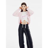 Pink Checkers Cardigan (6623652872310)