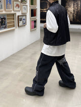ウェーブワイドワイドブラックデニムパンツ/No.9609 wave widewide black denim PT