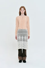 CHERRY MOHAIR KNIT CARDIGAN [LIGHT PINK]