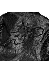 フリップクラックレザーブレザー / FLIP Crack Leather Blazer_Black (6678754295926)