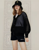 WAFFLE FISHNET CARDIGAN BLACK (6691444424822)