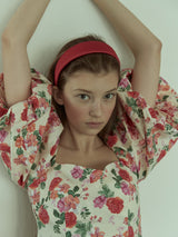 Raspberry Red Satin Headband (6611832012918)