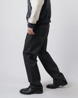 ファストげレイファブリックワイドデニムジーンズ / fast grey fabric wide denim jeans 2color