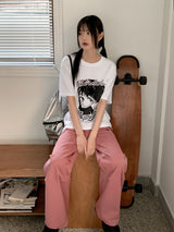キーフY2Kピンタックポケットストッパーロングワイドカーゴパンツ/ kef Y2K pintuck pocket stopper long wide cargo pants