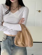 シャロンXレースVネック長袖Tシャツ/Sharon X Lace V-Neck Long Sleeve T-Shirt