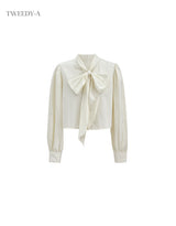 Big Ribbon Strap Cropped Blouse 3 Colors
