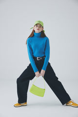ホールガーメントカシミアバックスリットニット / Whole Garment Cashmere Back Slit Knit [Blue]