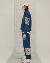 GRANNY SQUARE HALF ZIP UP SWEATSHIRT NAVY (6691434201206)