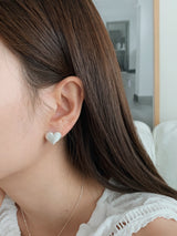 ハートマットピアス / [925silver] Lithumb heart matte earrings