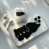 Black - Real Fur Some Cat AirPods Case_matt