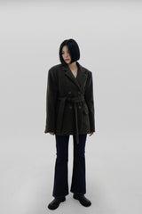 ダブルベルトウールジャケット / Double belt wool jacket (2color)