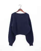 ウールバルーンVネックニット / Wool balloon V-neck knit (5color)