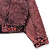 WINE DENIM CROP TRUCKER JACKET