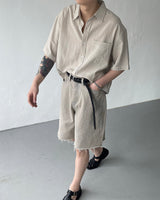 ピグメントバルミューダカッティングデニム / MG713 Pigment Bermuda Cutting Denim (3 colors)