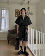 サマーレザーハーフジャンプスーツ / Summer Leather Half Jumpsuit