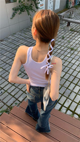 クイーンラインスリーブレストップ