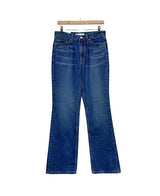 カラーレスブーツカットデニムパンツ/Collarless bootcut denim