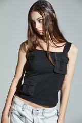 ベルトスリーブレストップ / BELT SLEEVELESS TOP
