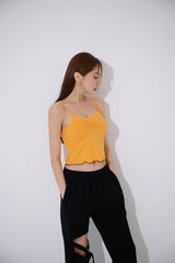 アンバランスシャーリングクロップスリーブレス/TOP(9397) Unbalance Shirring Crop Sleeveless