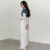 シアーマキシローライズスカート / SHEER MAXI LOWRISE SKIRT (WHITE)